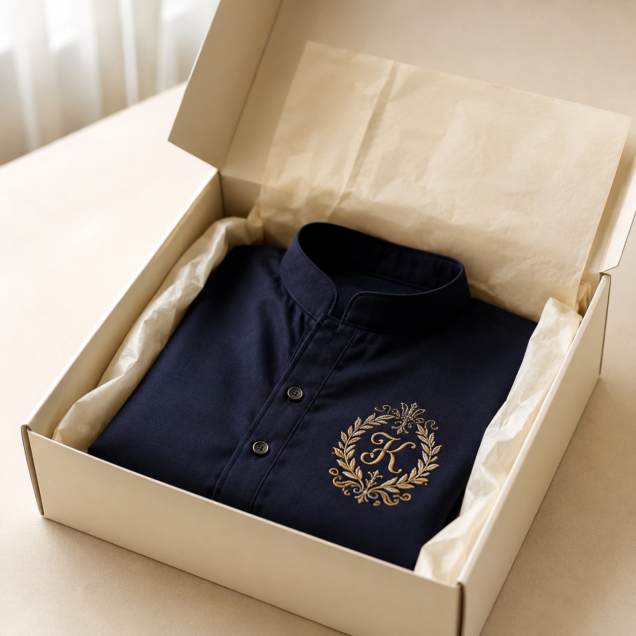 The finished piece photographed and packed before shipping